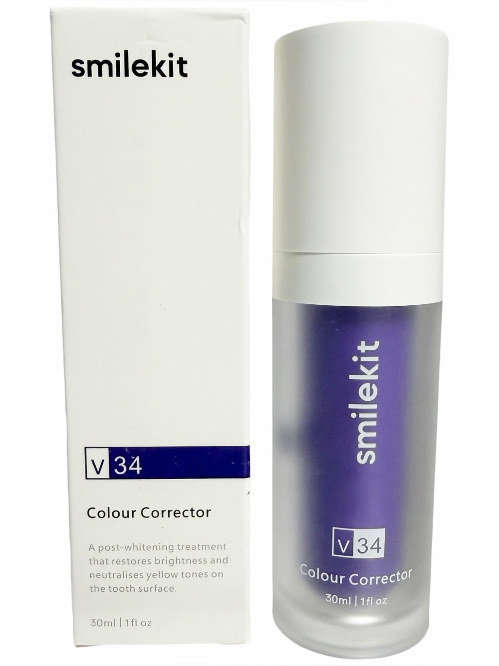 SMILEKIT V34 Color Corrector Tooth Brightening Treatment ~ 1 fl oz ~ New in Box
